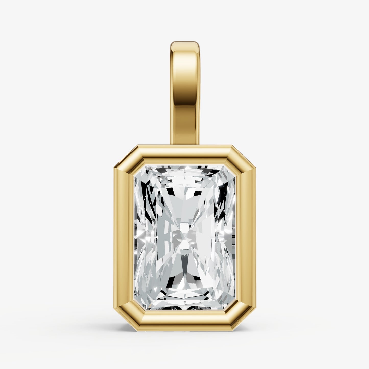 0.50ct Radiant Bezel Set Diamond Pendant