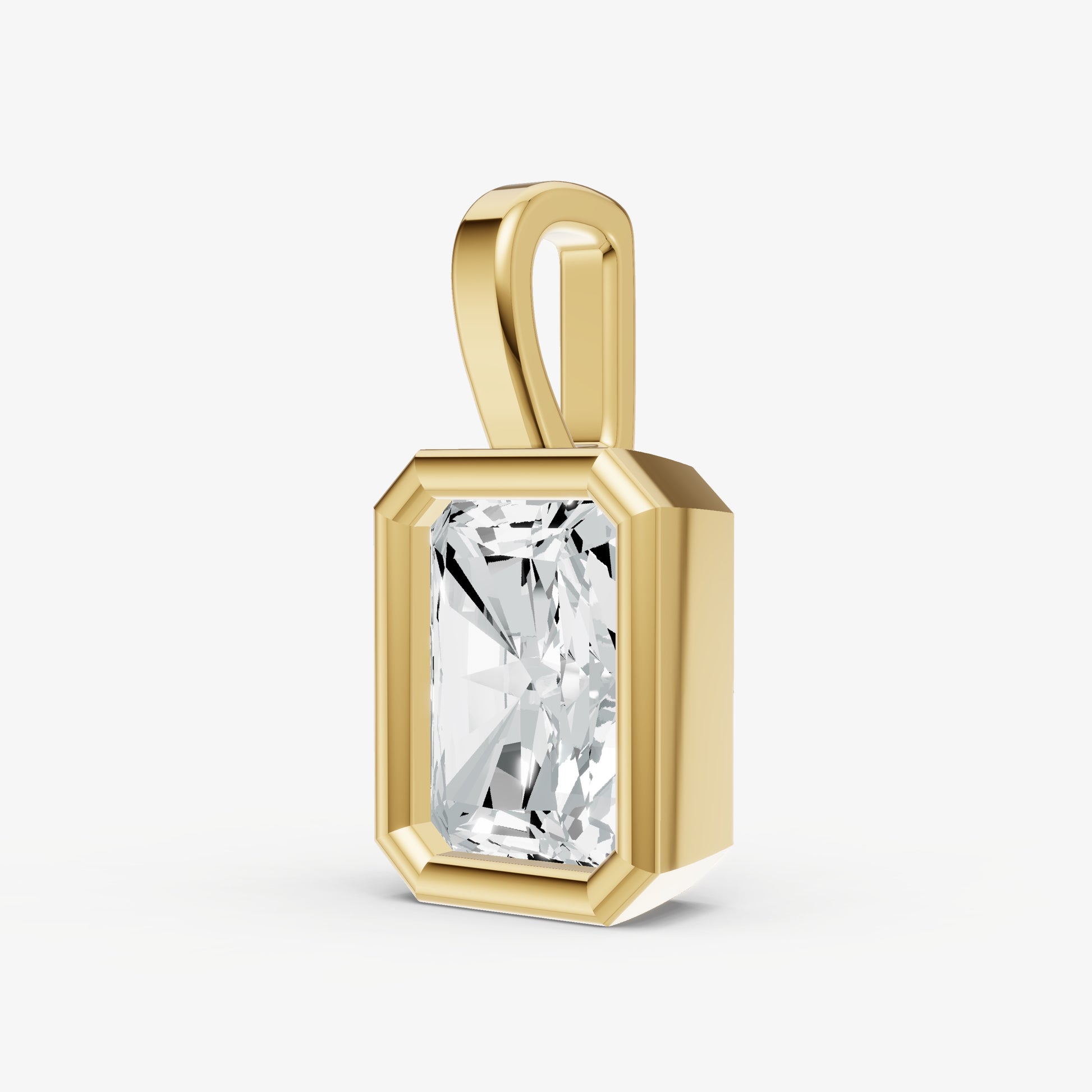 0.50ct Radiant Bezel Set Diamond Pendant