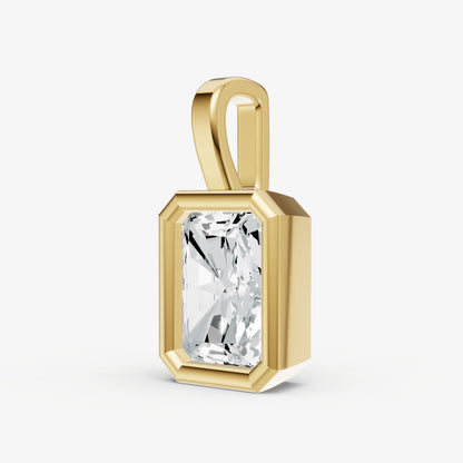 0.50ct Radiant Bezel Set Diamond Pendant