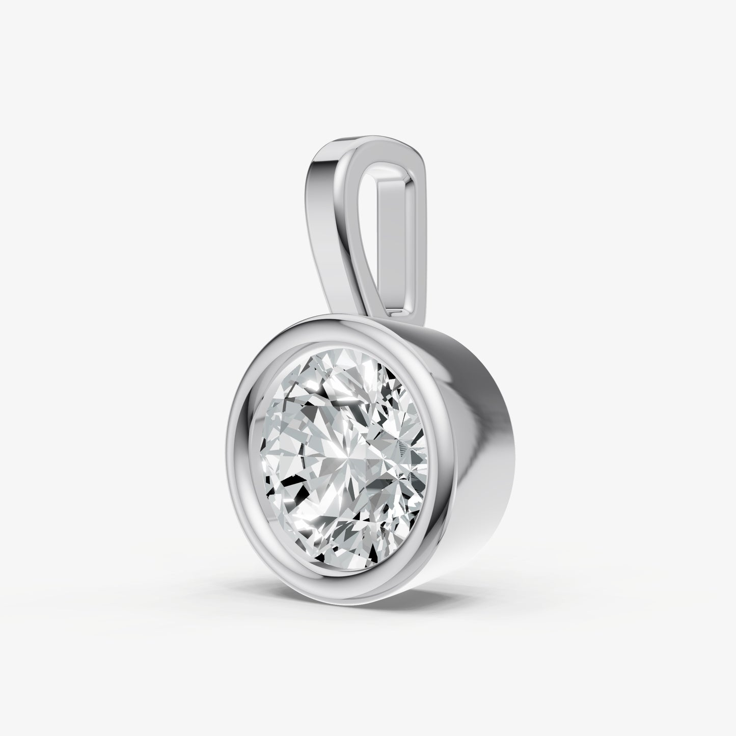 0.50ct Round Bezel Set Diamond Pendant