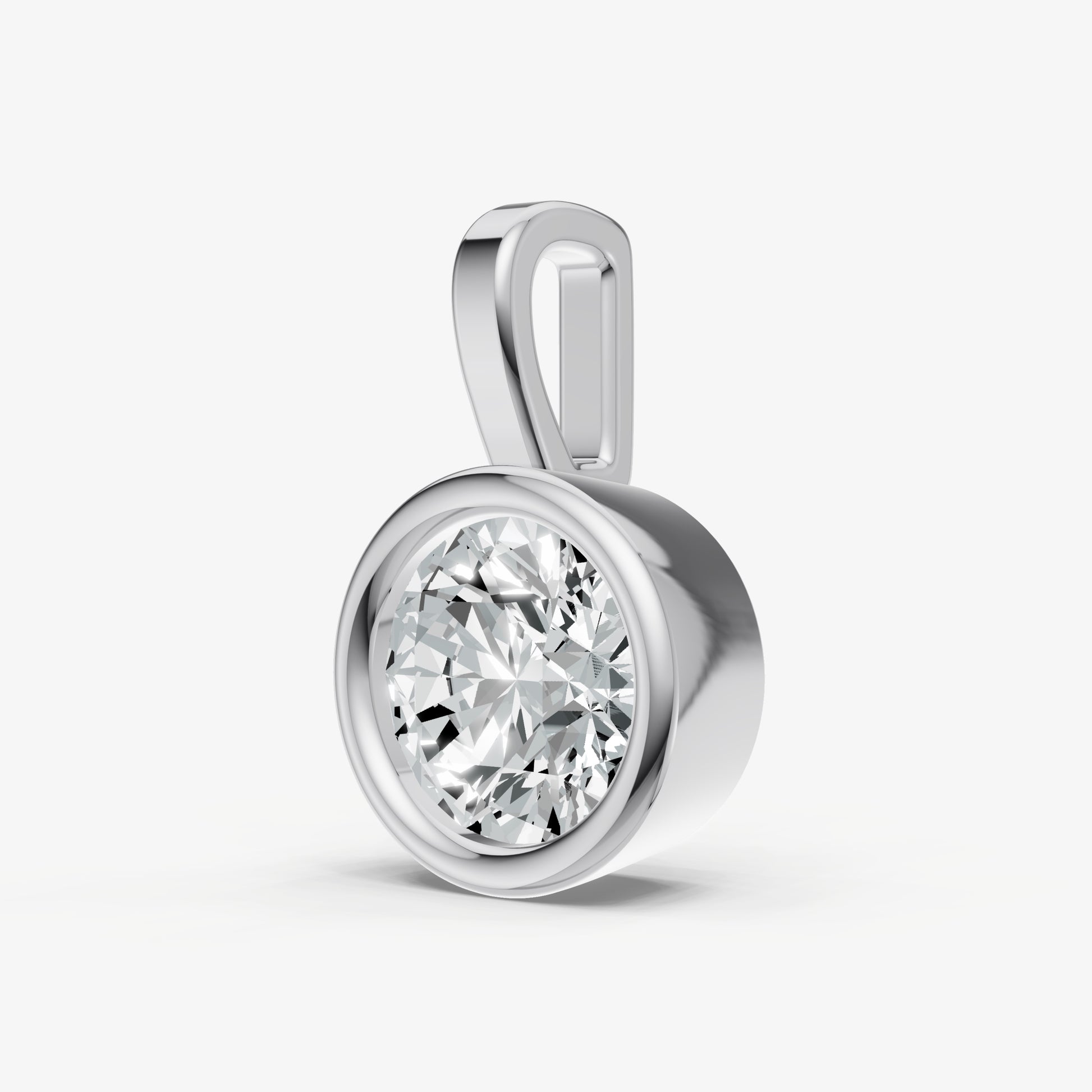 0.50ct Round Bezel Set Diamond Pendant