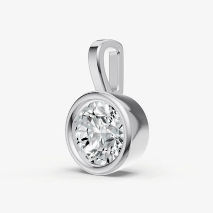 0.50ct Round Bezel Set Diamond Pendant