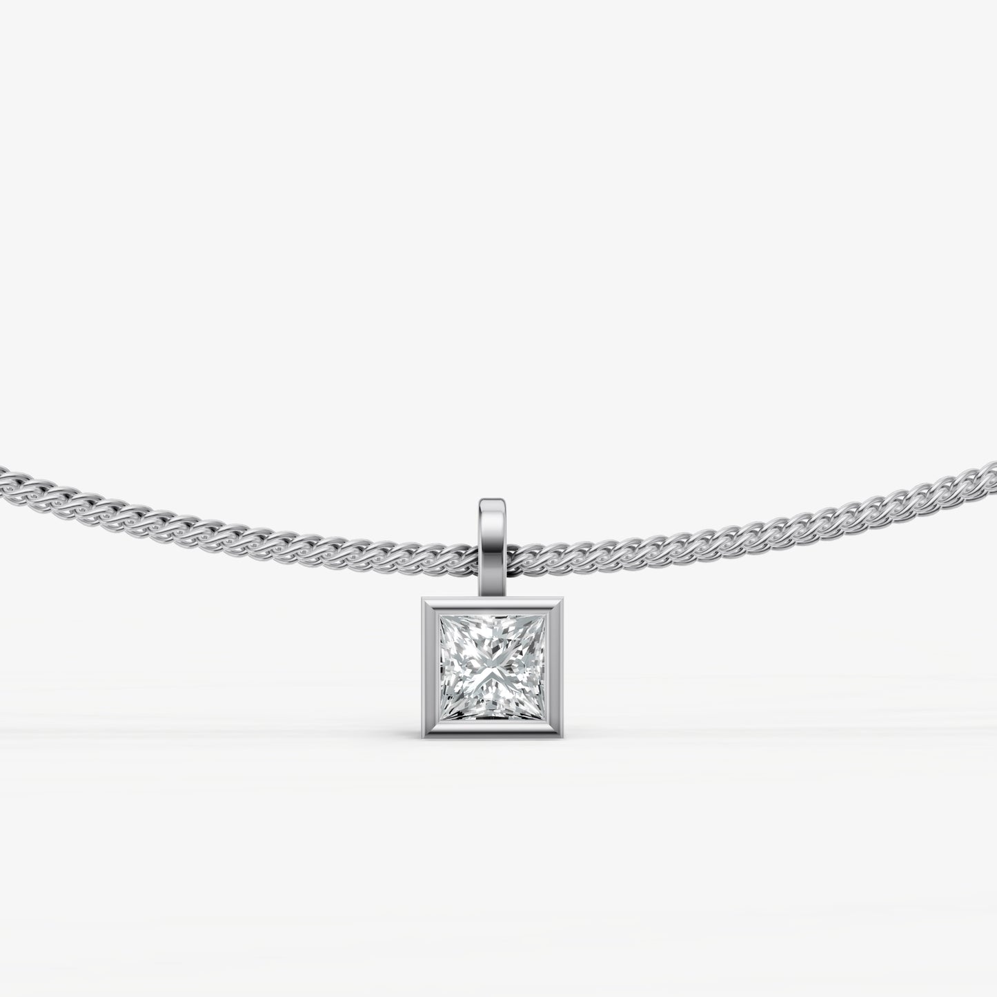 0.50ct Princess Bezel Set Diamond Pendant