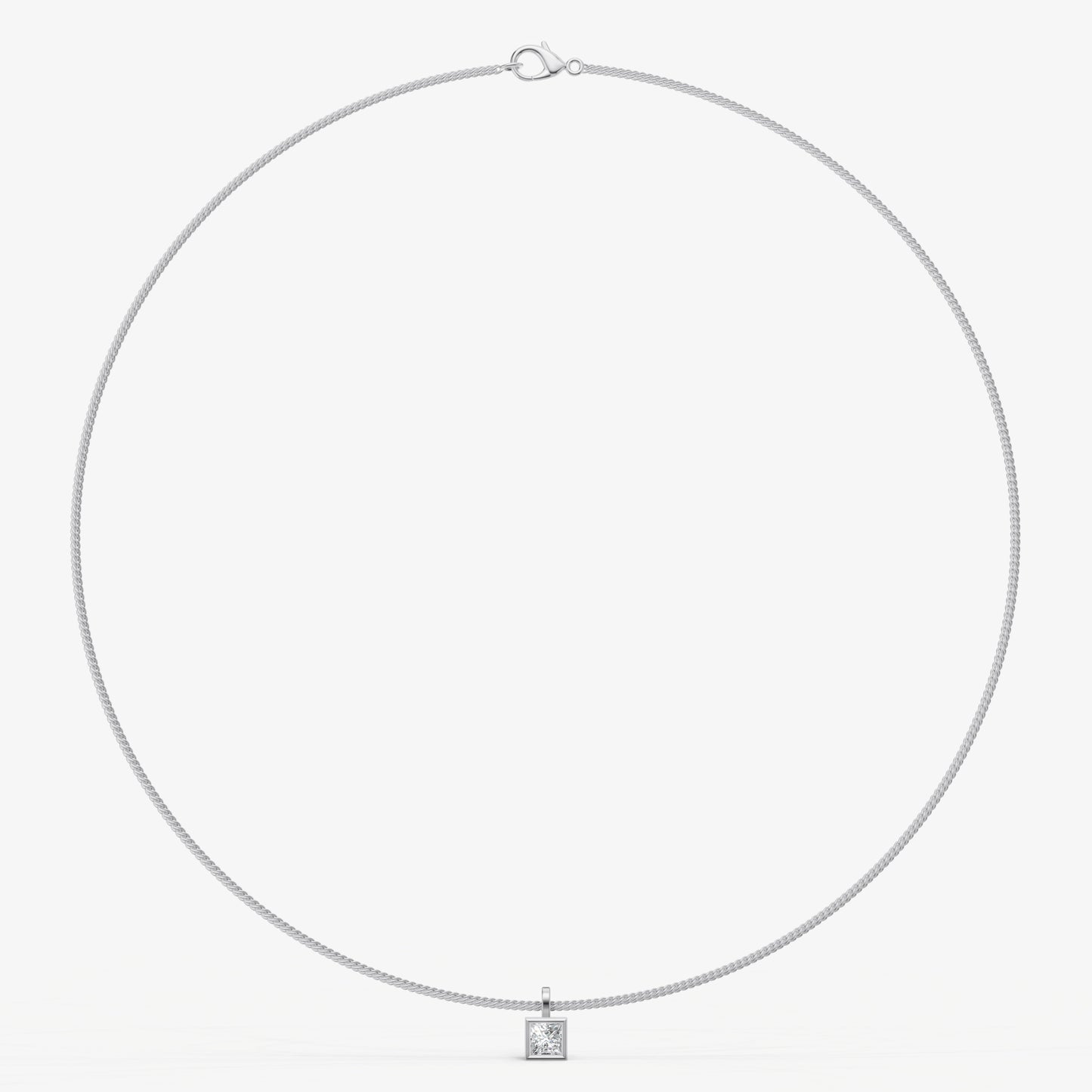 0.50ct Princess Bezel Set Diamond Pendant