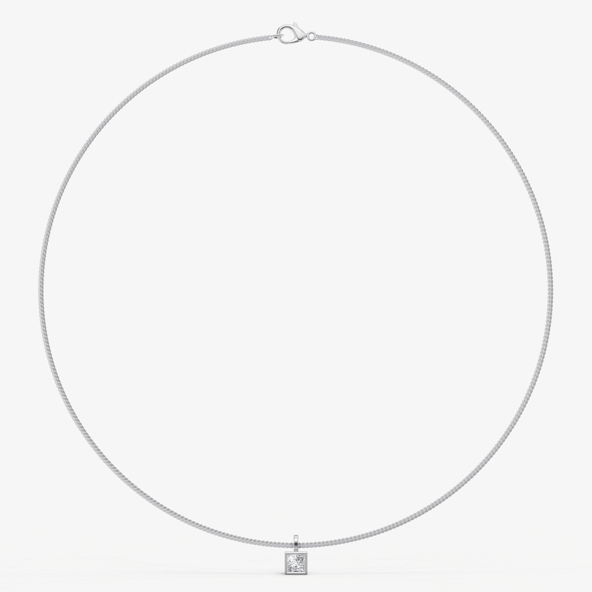 0.50ct Princess Bezel Set Diamond Pendant