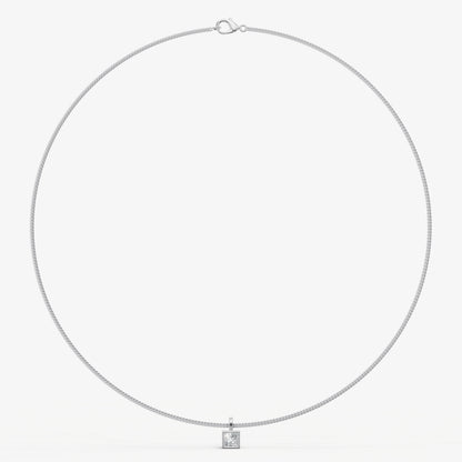 0.50ct Princess Bezel Set Diamond Pendant