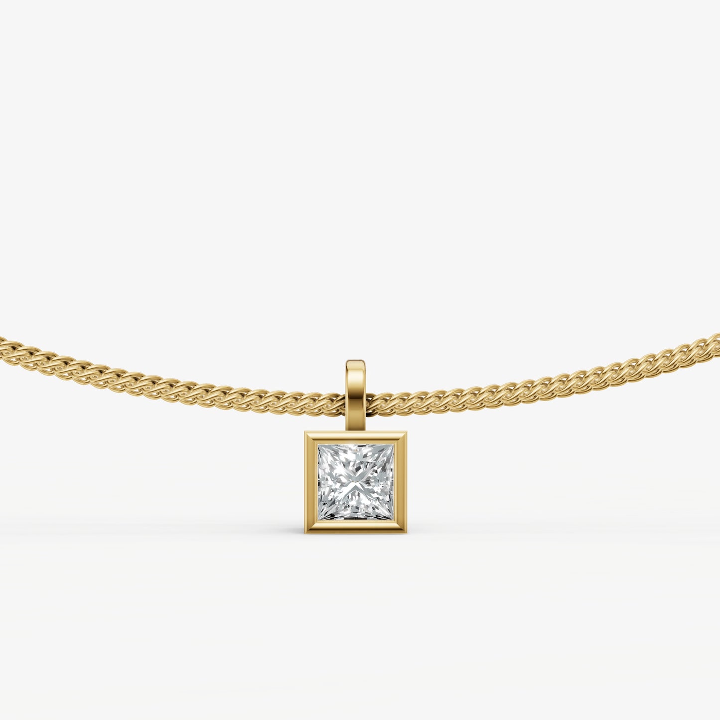 0.50ct Princess Bezel Set Diamond Pendant