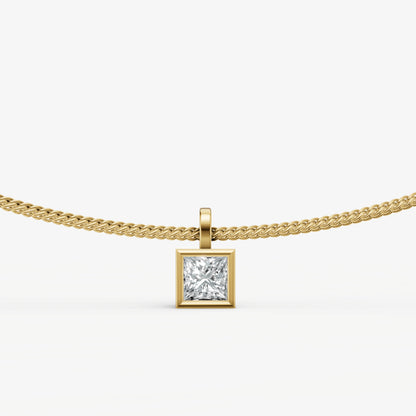 0.50ct Princess Bezel Set Diamond Pendant