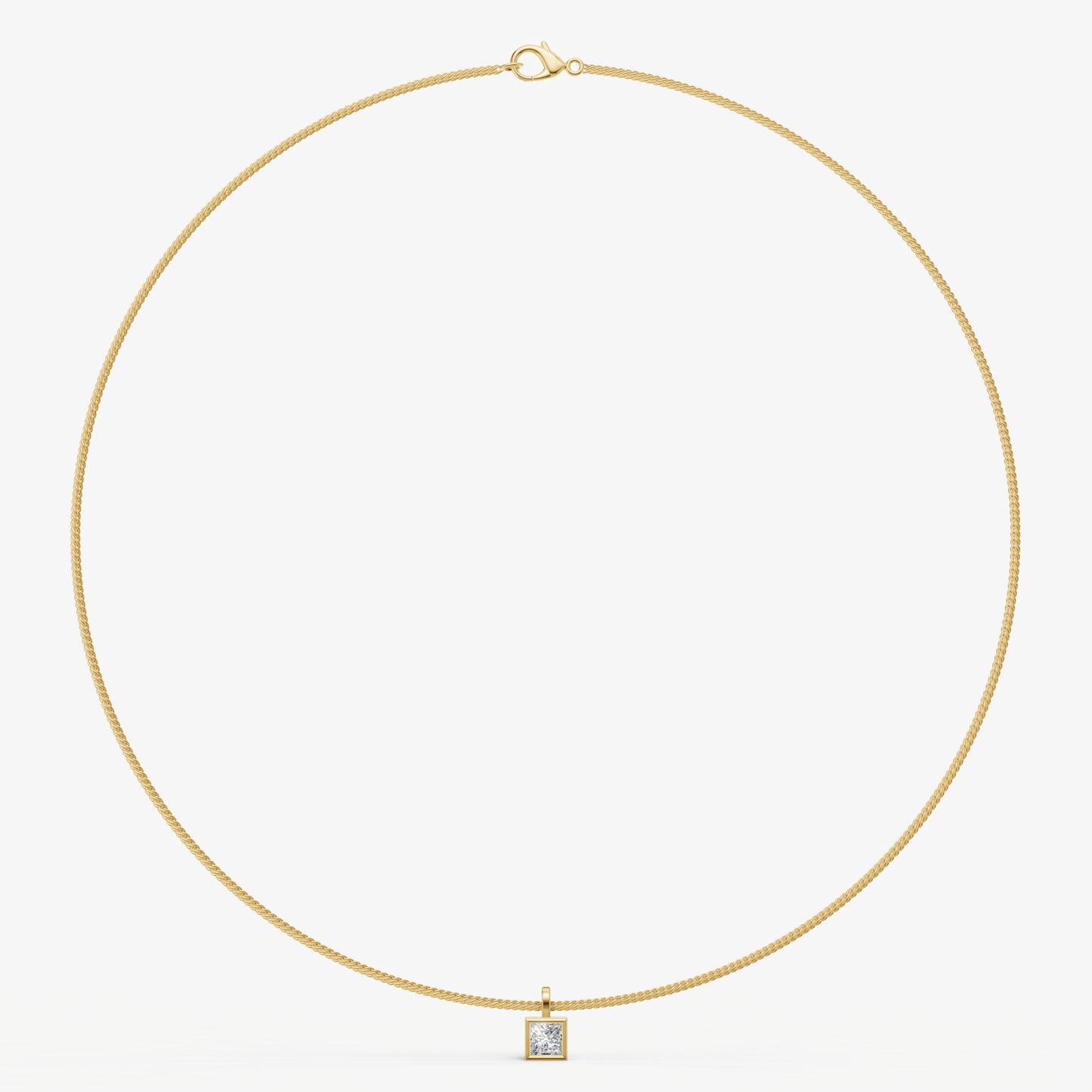 0.50ct Princess Bezel Set Diamond Pendant