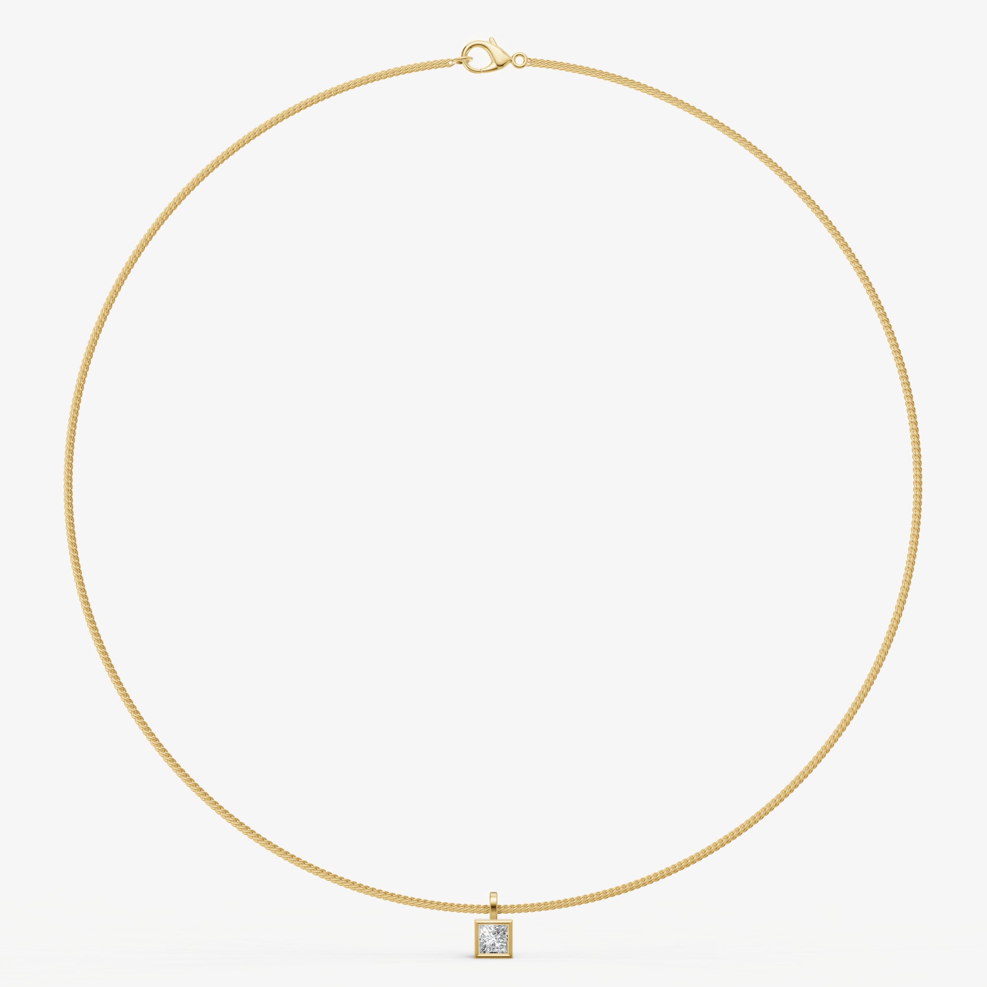 0.50ct Princess Bezel Set Diamond Pendant
