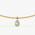 Pear 0.50ct Bezel Set Diamond Pendant Necklace