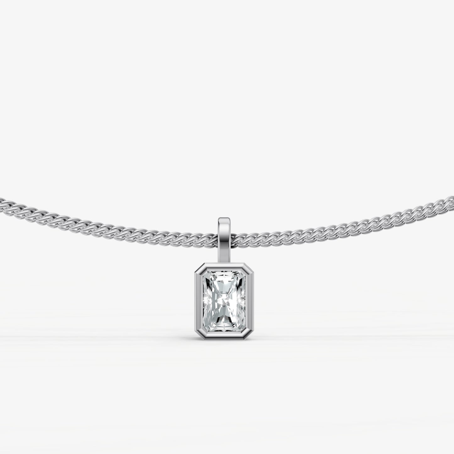 0.50ct Radiant Bezel Set Diamond Pendant
