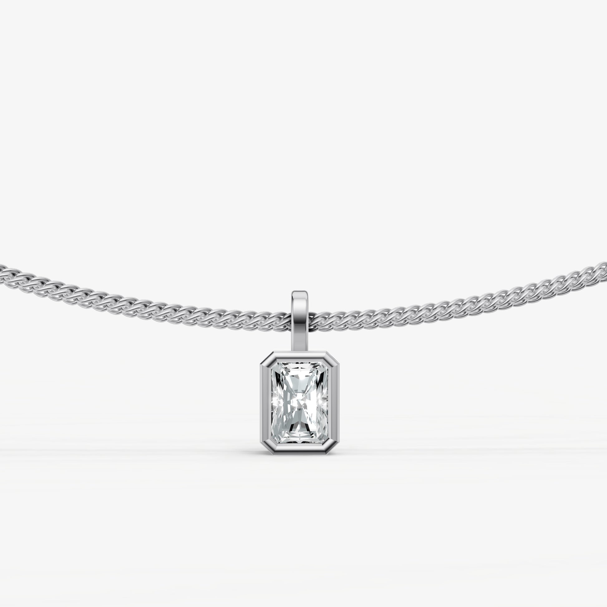 0.50ct Radiant Bezel Set Diamond Pendant