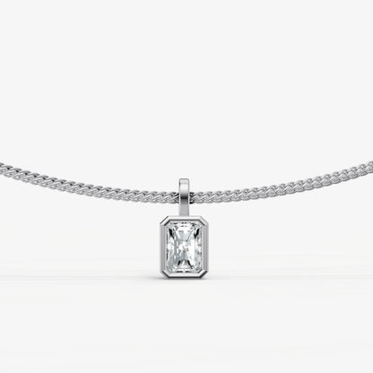 0.50ct Radiant Bezel Set Diamond Pendant