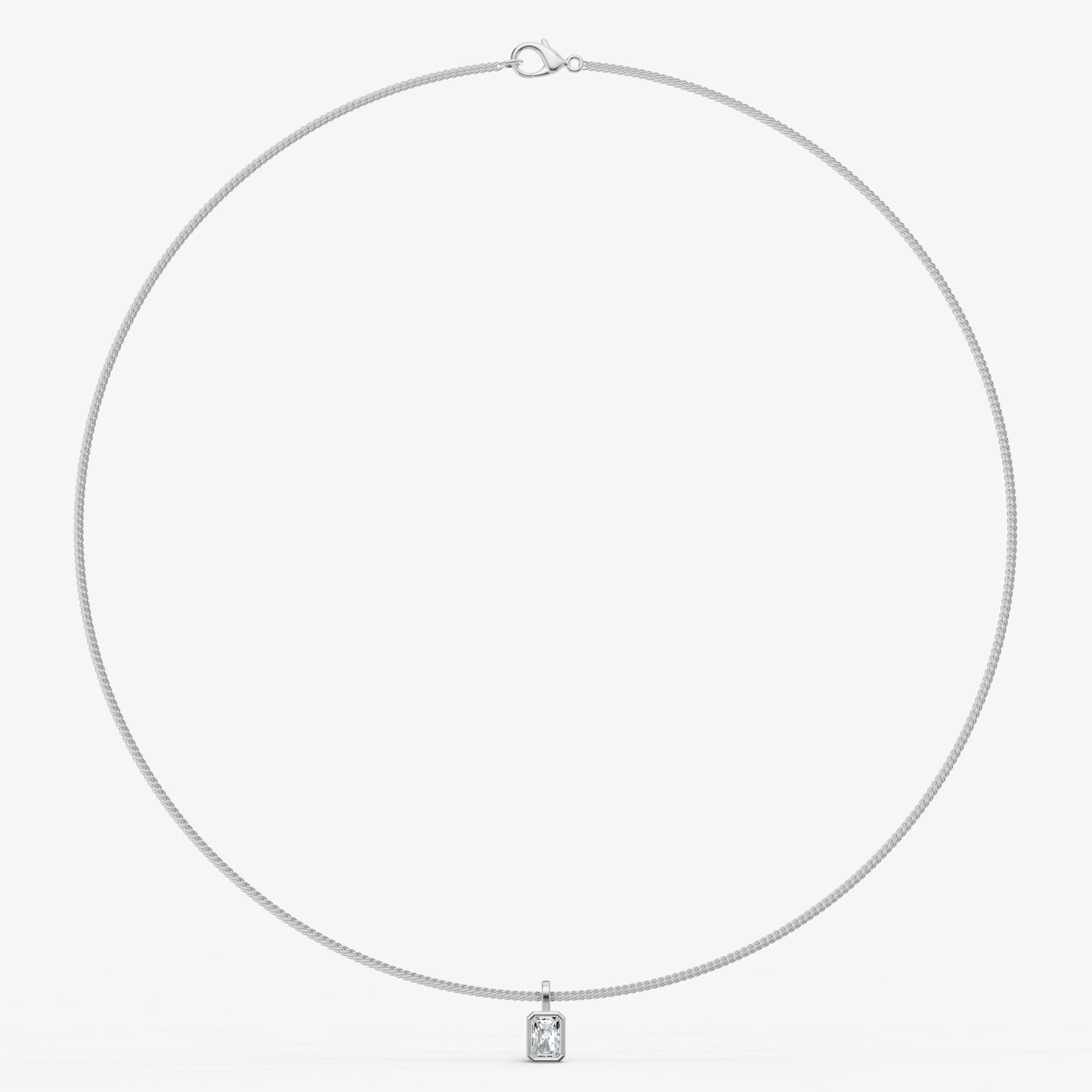 0.50ct Radiant Bezel Set Diamond Pendant