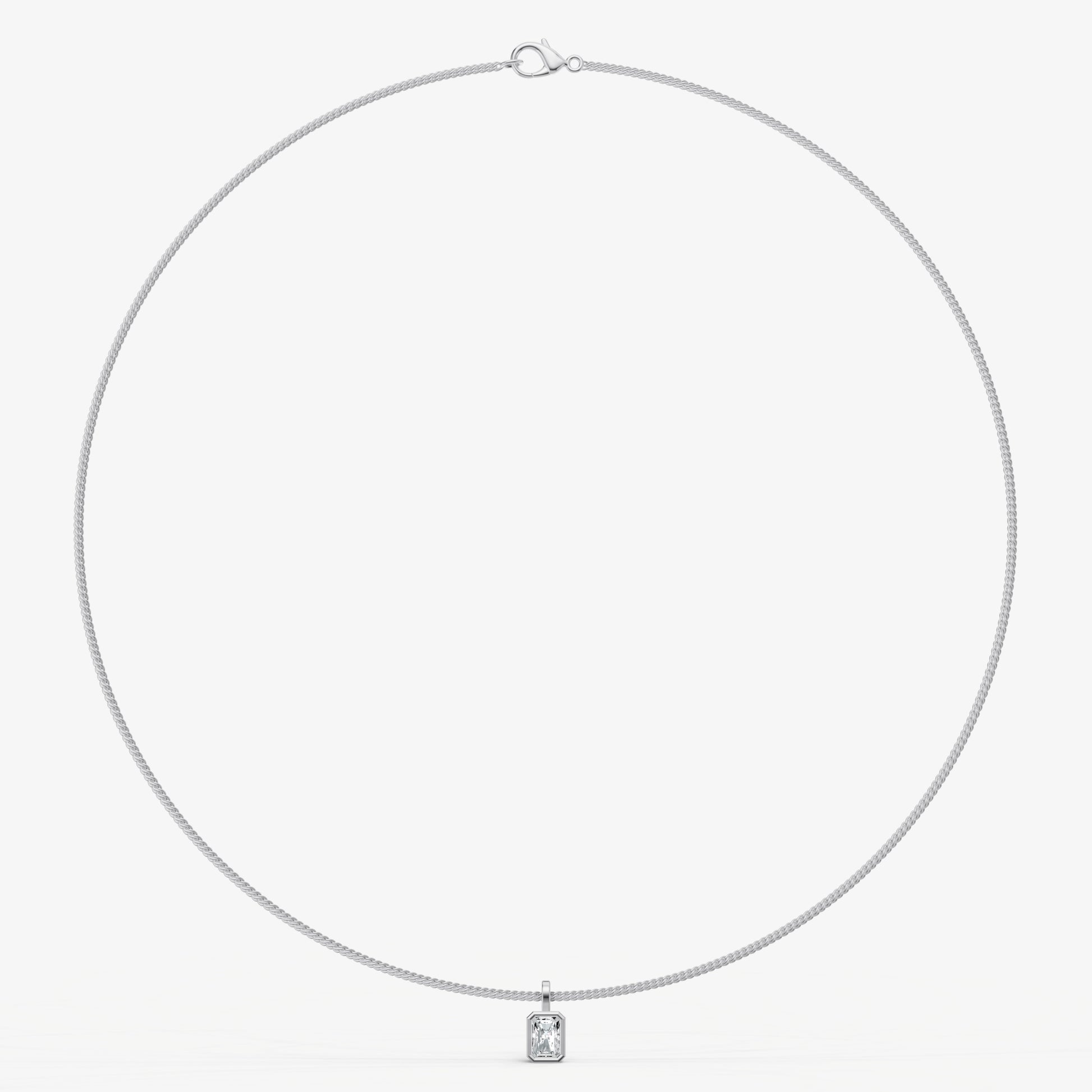 0.50ct Radiant Bezel Set Diamond Pendant