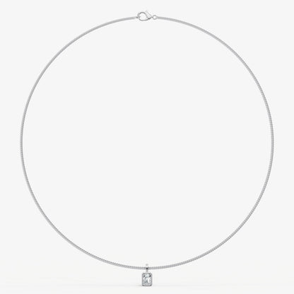 0.50ct Radiant Bezel Set Diamond Pendant