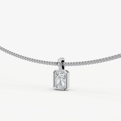 0.50ct Radiant Bezel Set Diamond Pendant