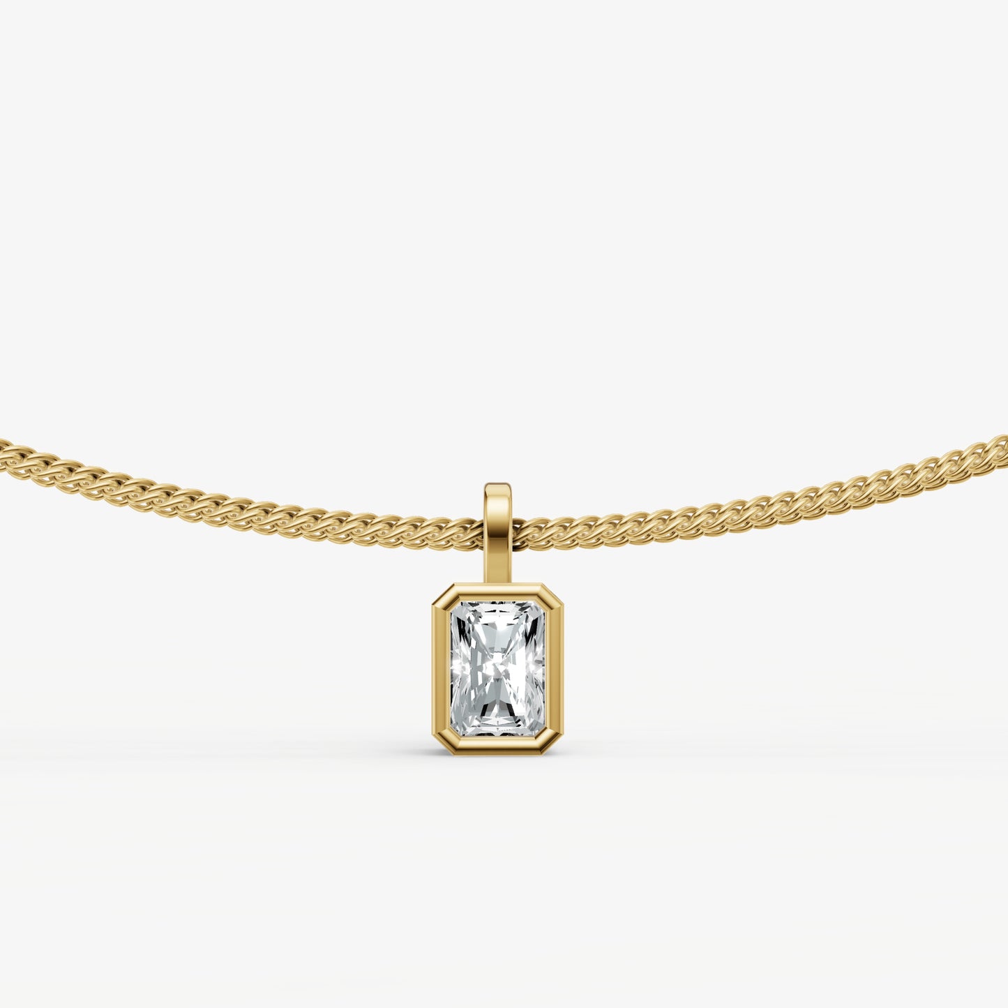 0.50ct Radiant Bezel Set Diamond Pendant
