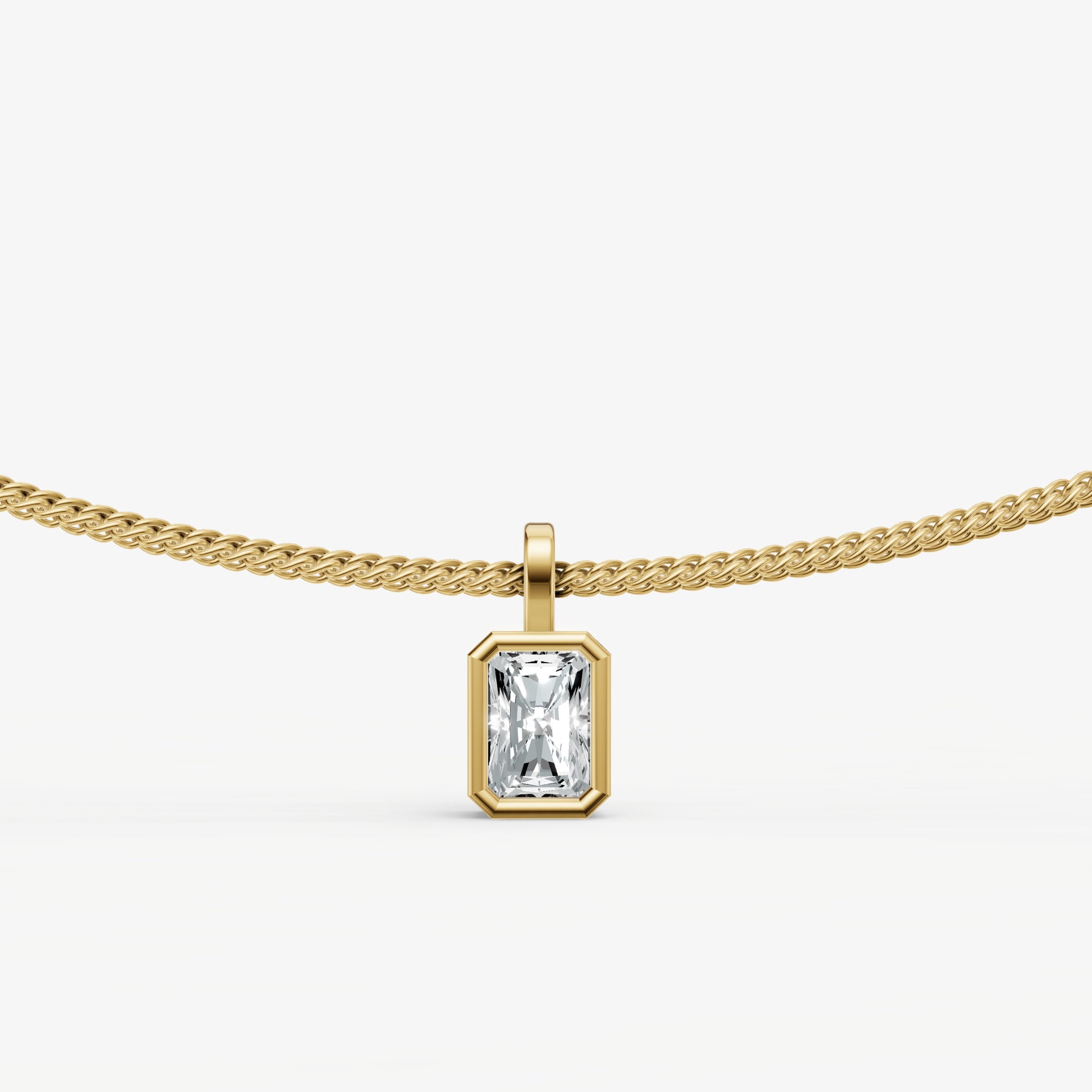 0.50ct Radiant Bezel Set Diamond Pendant