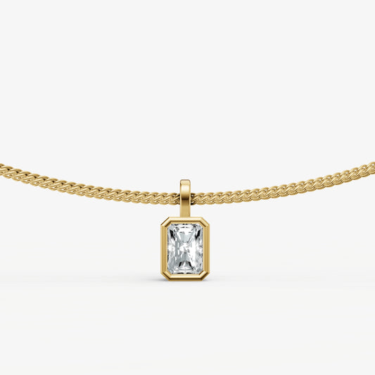 0.50ct Radiant Bezel Set Diamond Pendant
