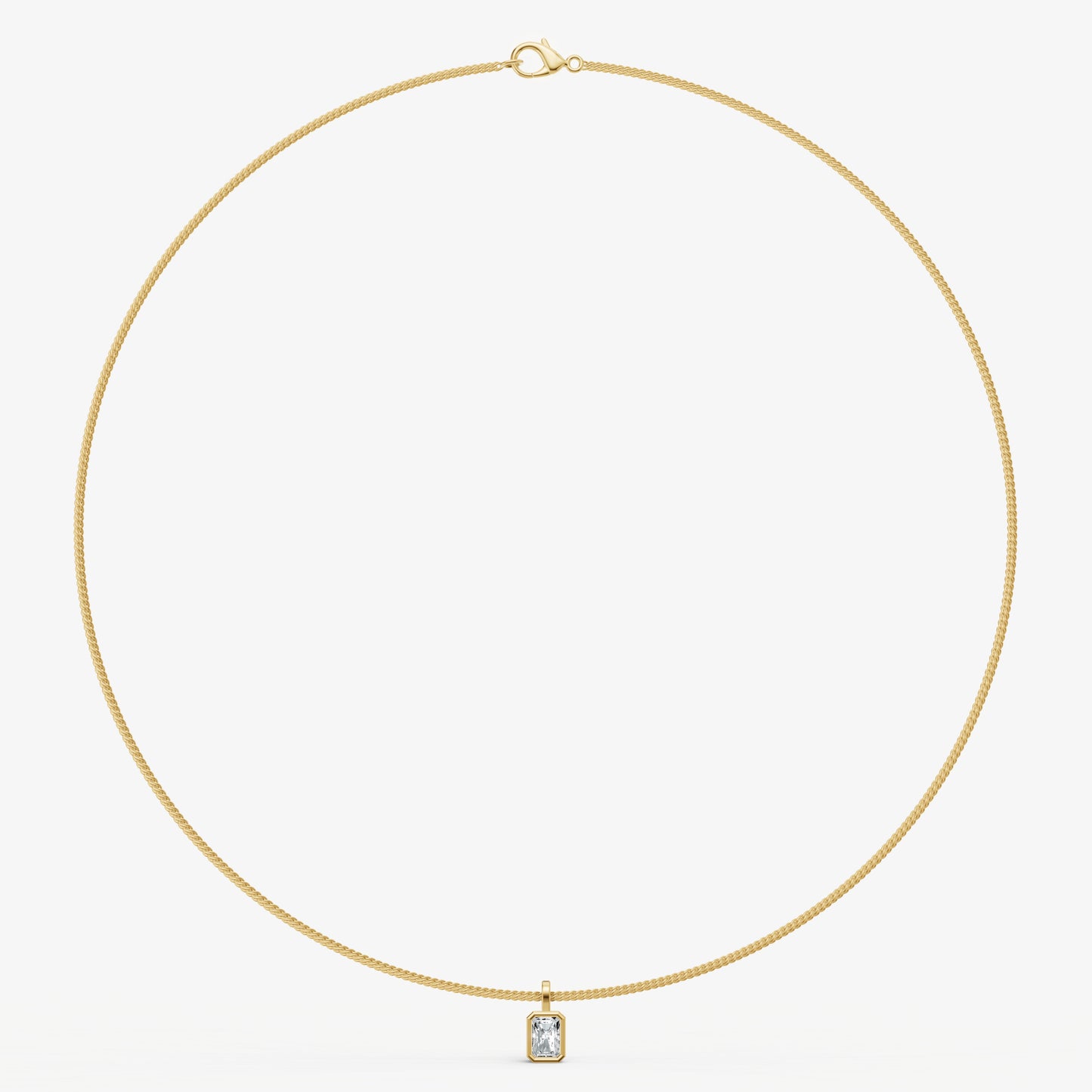 0.50ct Radiant Bezel Set Diamond Pendant