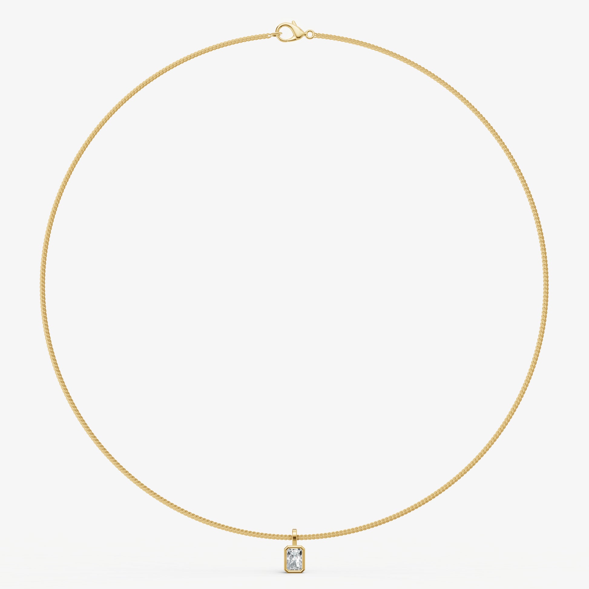 0.50ct Radiant Bezel Set Diamond Pendant