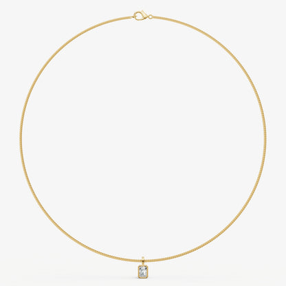 0.50ct Radiant Bezel Set Diamond Pendant