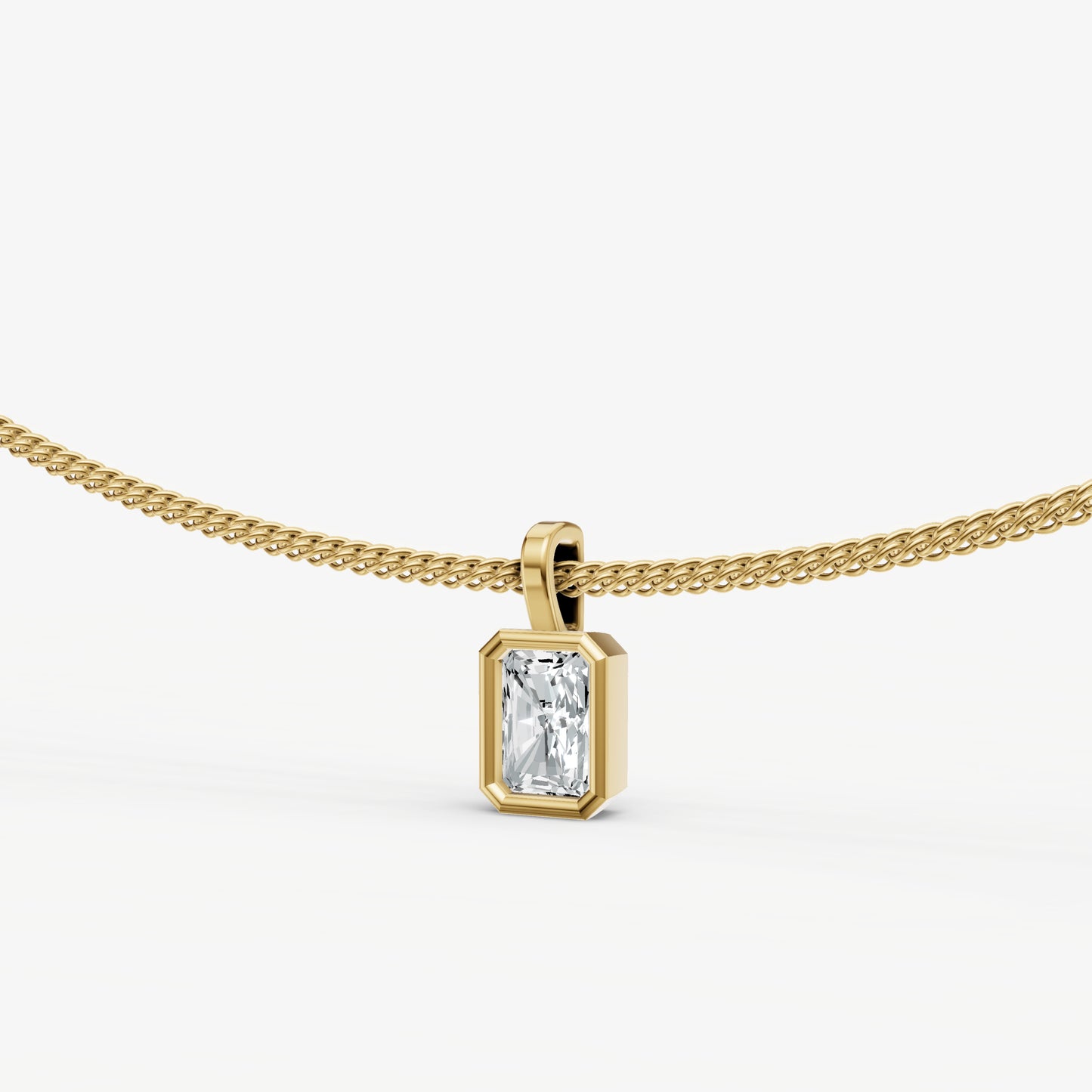 0.50ct Radiant Bezel Set Diamond Pendant