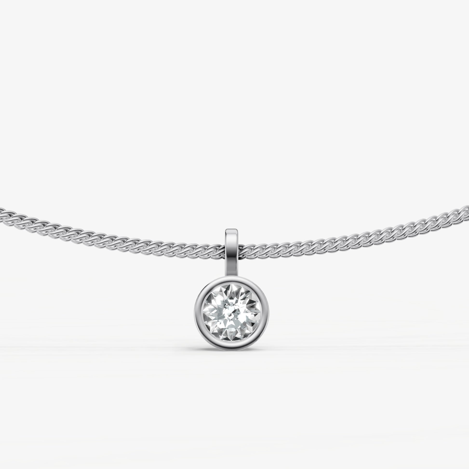 0.50ct Round Bezel Set Diamond Pendant