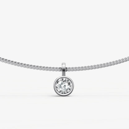 0.50ct Round Bezel Set Diamond Pendant