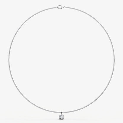 0.50ct Round Bezel Set Diamond Pendant