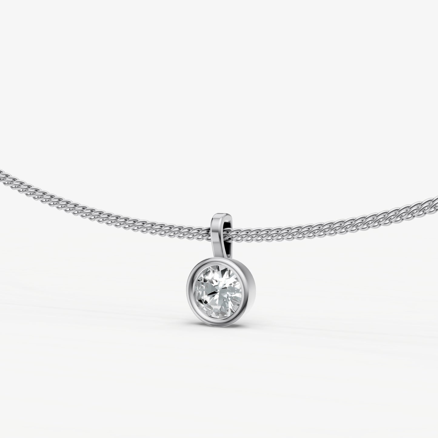 0.50ct Round Bezel Set Diamond Pendant