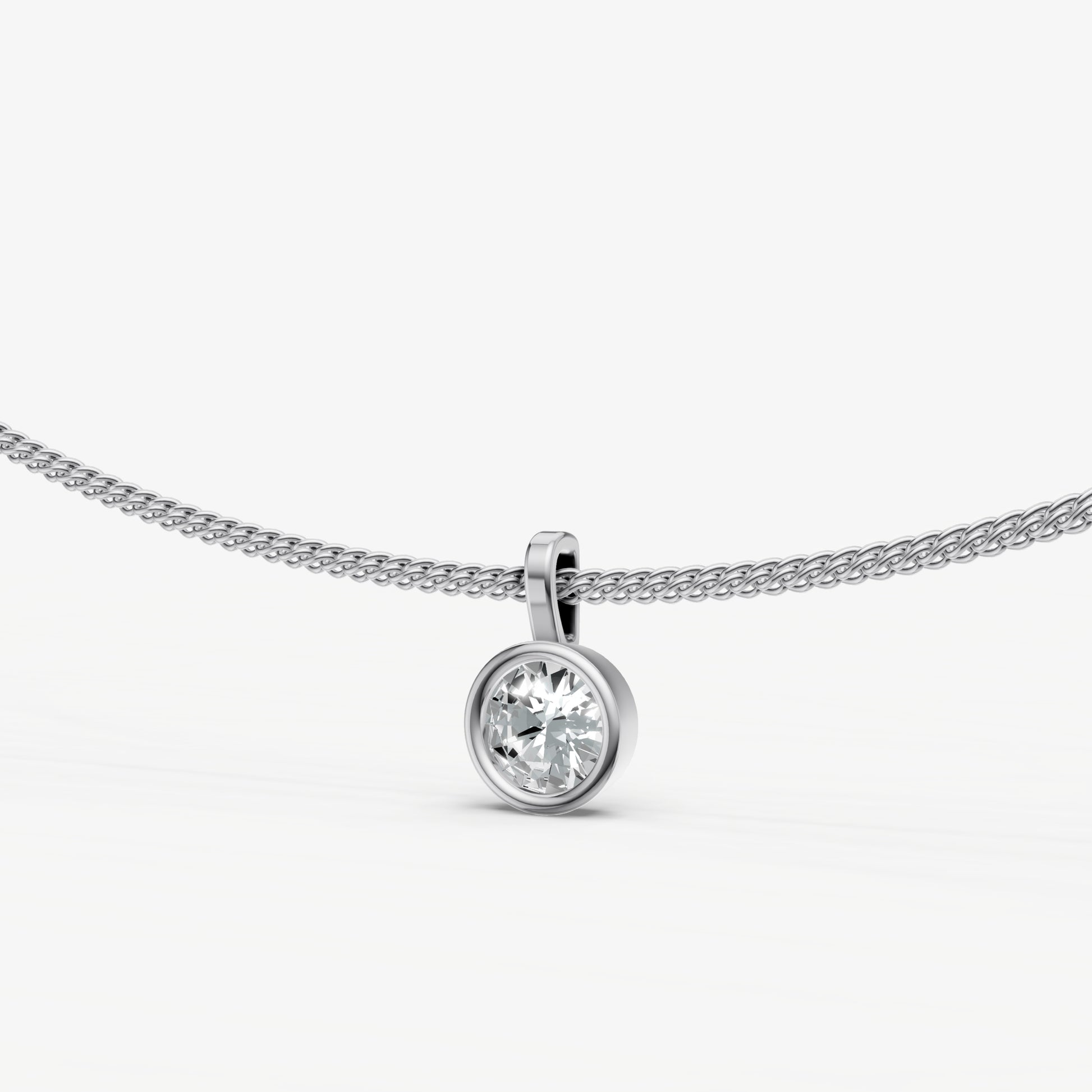 0.50ct Round Bezel Set Diamond Pendant