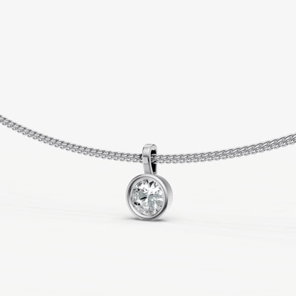0.50ct Round Bezel Set Diamond Pendant