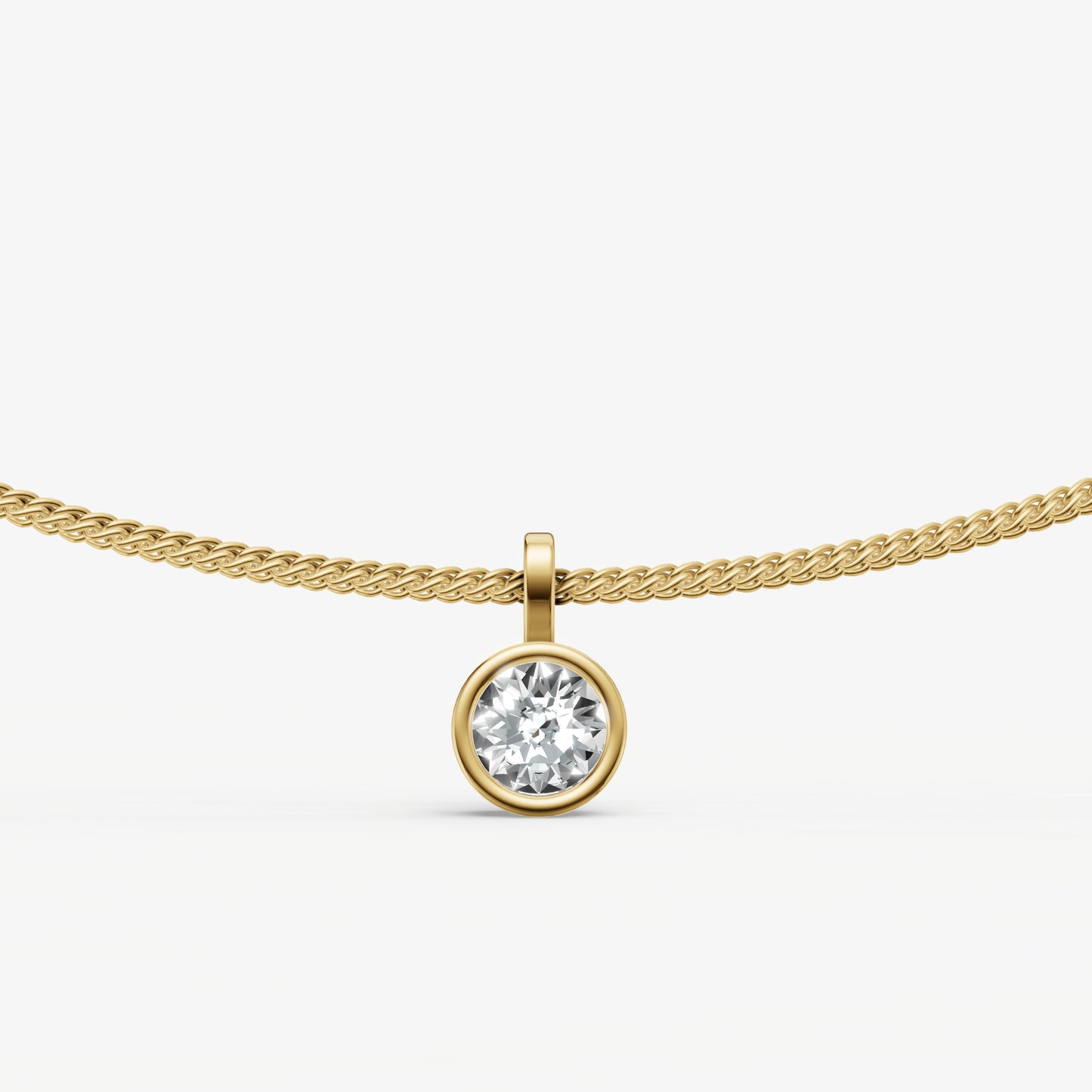 0.50ct Round Bezel Set Diamond Pendant
