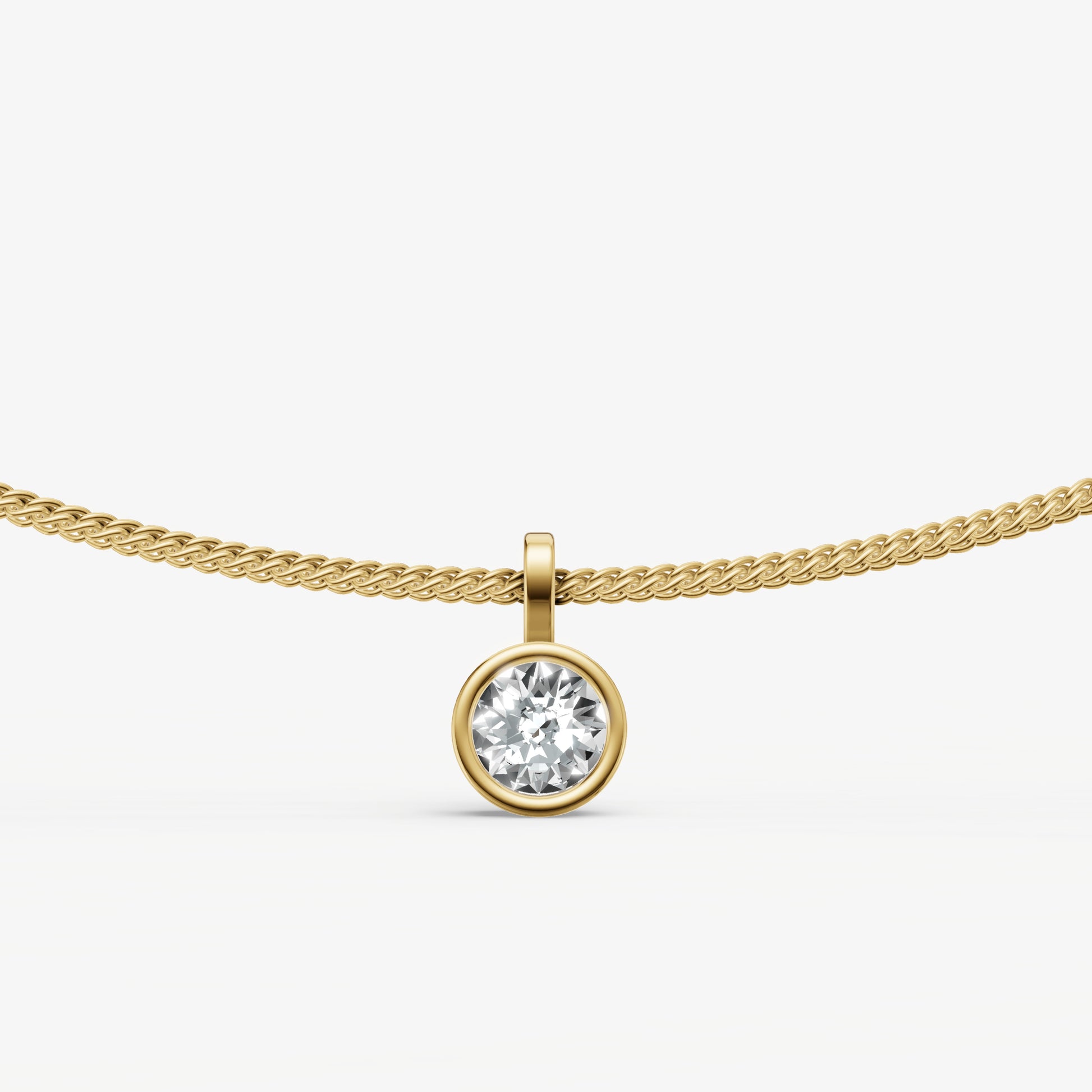 0.50ct Round Bezel Set Diamond Pendant