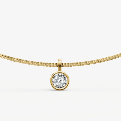 0.50ct Round Bezel Set Diamond Pendant