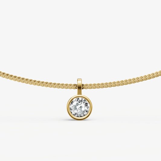 0.50ct Round Bezel Set Diamond Pendant