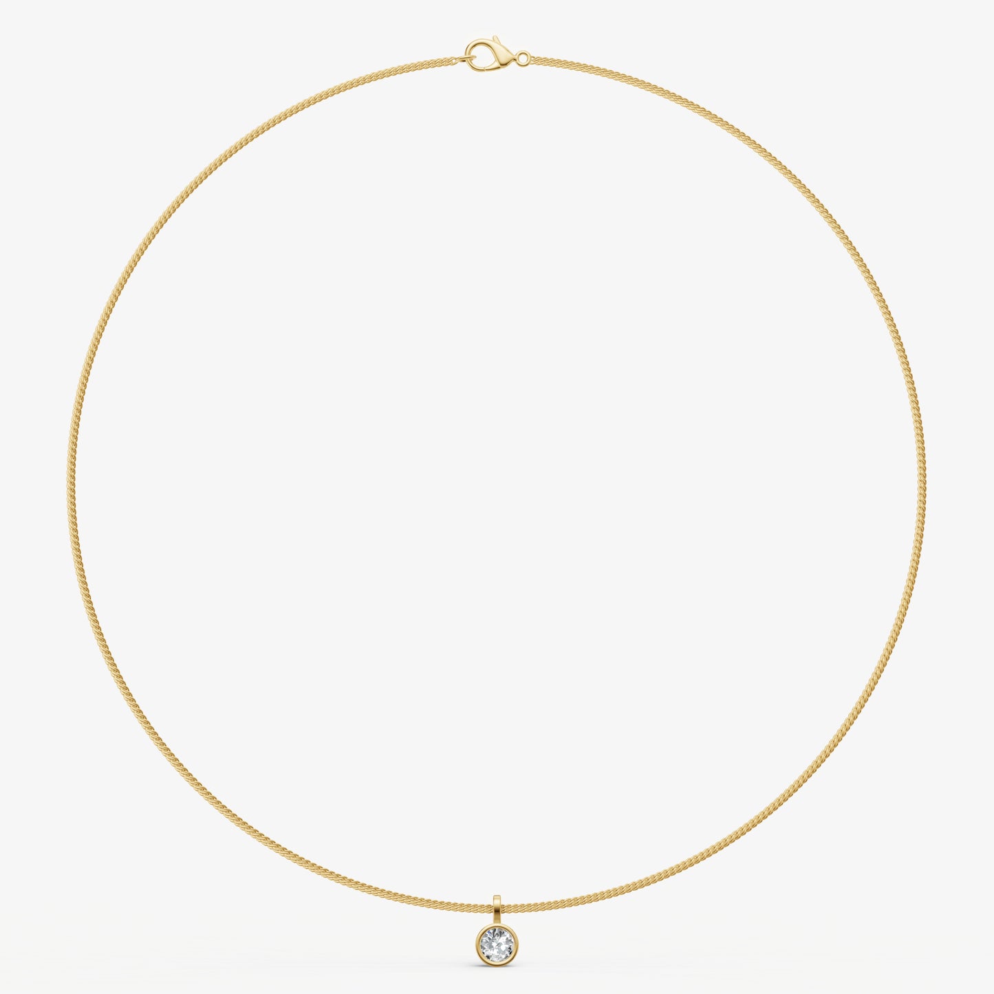 0.50ct Round Bezel Set Diamond Pendant