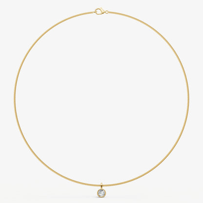 0.50ct Round Bezel Set Diamond Pendant
