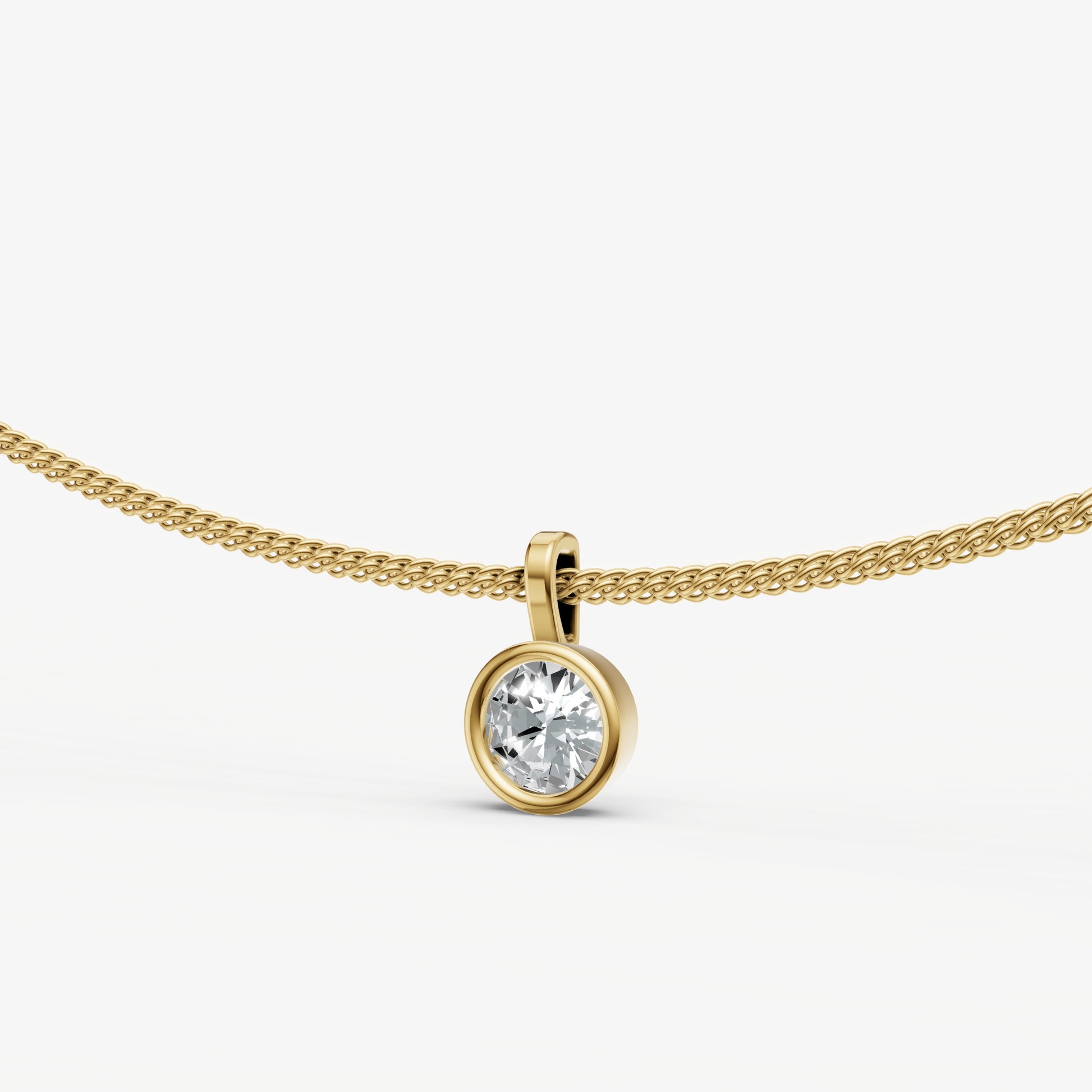 0.50ct Round Bezel Set Diamond Pendant
