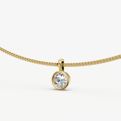 0.50ct Round Bezel Set Diamond Pendant