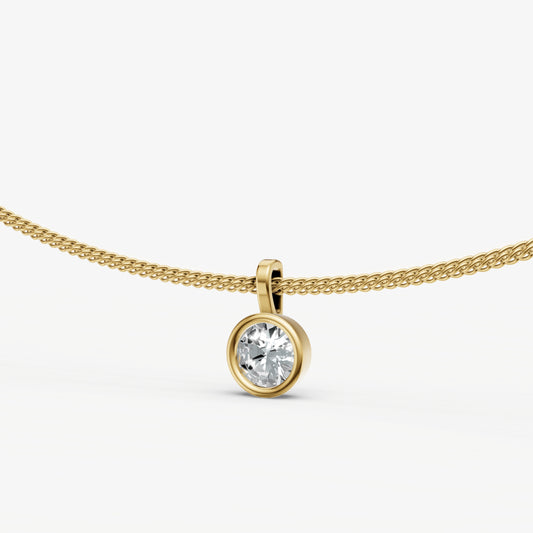 0.50ct Round Bezel Set Diamond Pendant