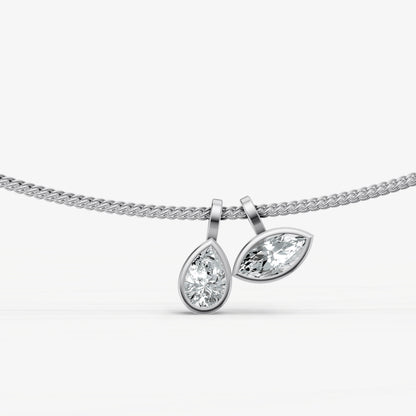 Double Bezel Set Diamond Pendant Necklace
