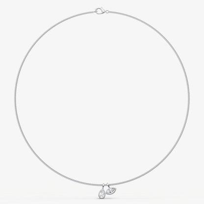 Double Bezel Set Diamond Pendant Necklace