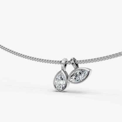 Double Bezel Set Diamond Pendant Necklace