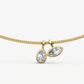 Double 0.50ct Bezel Set Diamond Pendant Necklace