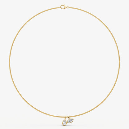 Double Bezel Set Diamond Pendant Necklace