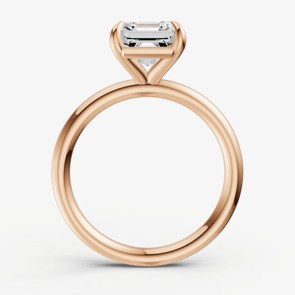 Asscher Four Claw Solitaire Engagement Ring
